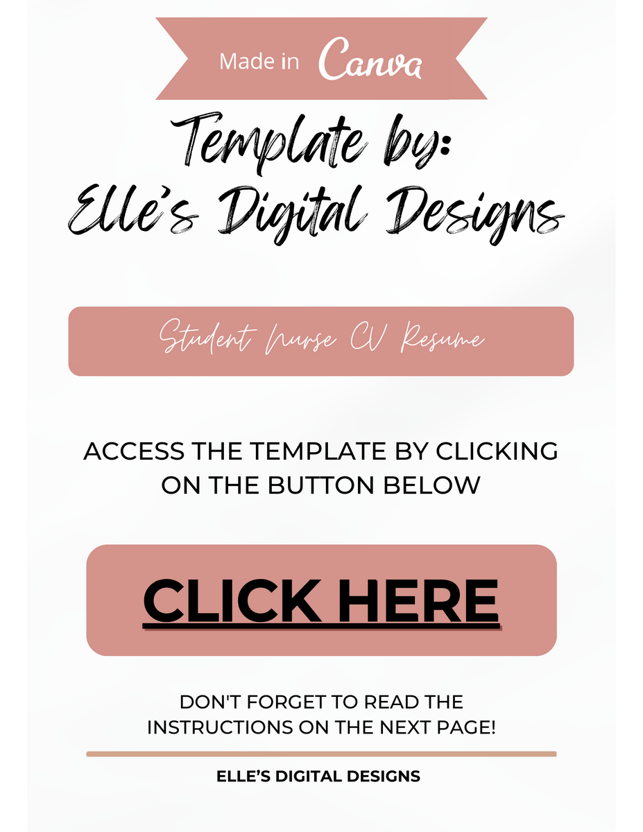 Student Nurse Resume Template Elle's Decor & More