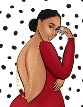 Load image into Gallery viewer, Red & Black Polka Dot Greeting Card Set