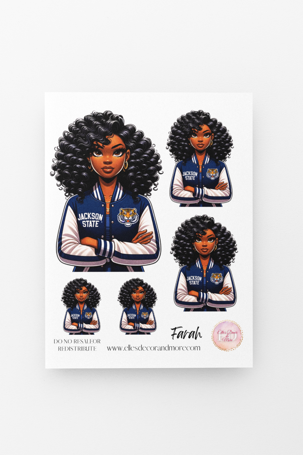 Farrah JSU Sticker Sheet (Doll Only)